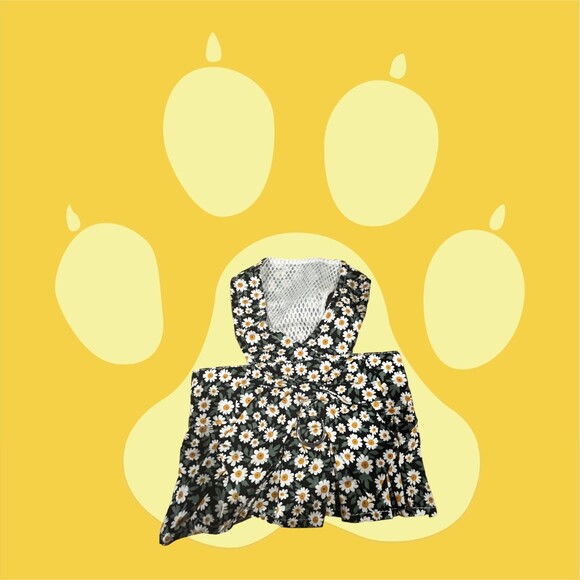 Flowered Dog Dress Harness, Size M - Picture 1 of 8